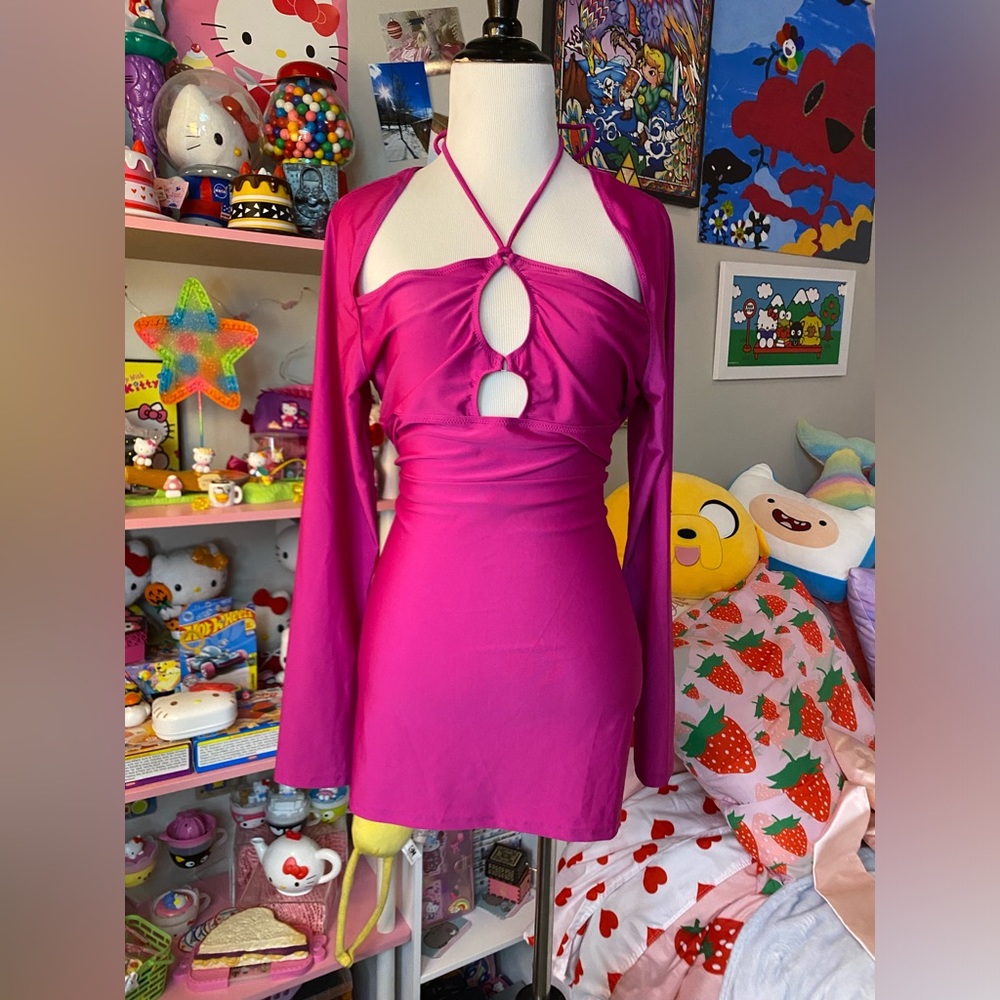NWT Dolls Kill Horoscopez DollsKill Party Bodycon Dress Purple Tight Fit Club